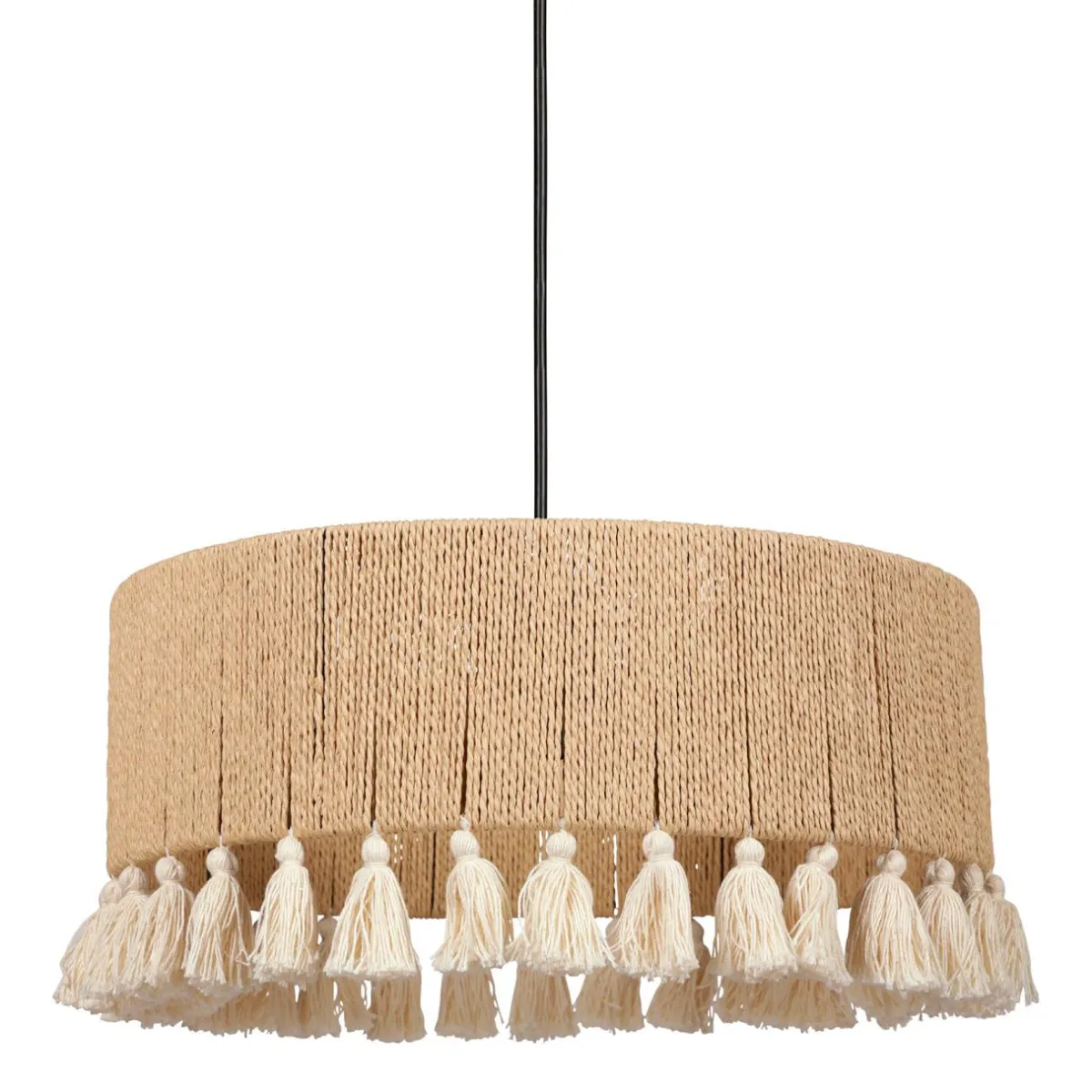 OSTARIA Suspension cercle à pompons et corde (D35 cm) Airo Naturel Sale