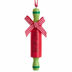 CHRISTMAS INSPIRATIONS Suspension de fête (H12,50 cm) Rouleau à patisserie Rouge Discount