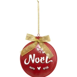 Feeric Lights & Christmas Suspension de fête (H12 cm) Rond Noël Rouge