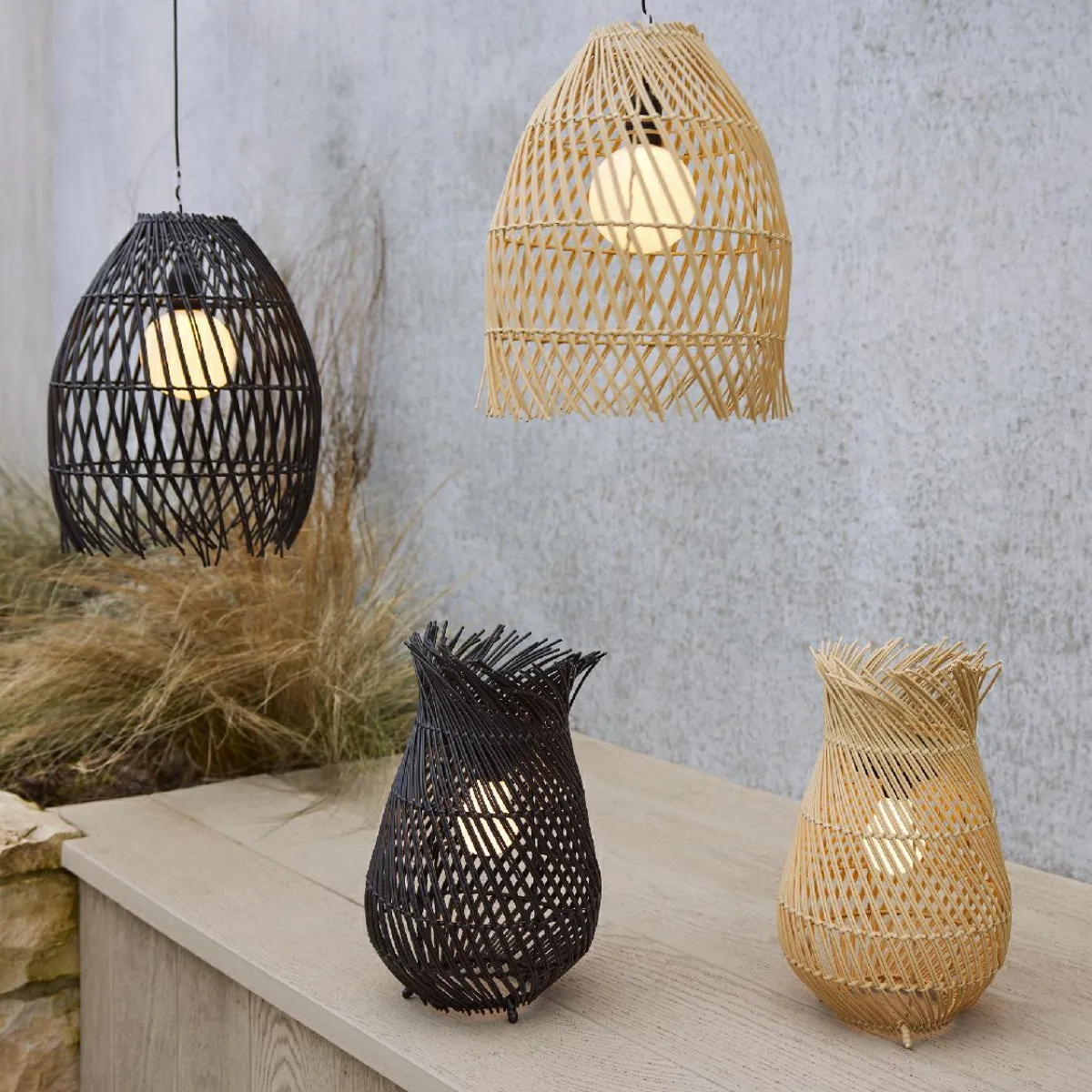 #N/A Suspension de jardin solaire LED (D28 cm) Tropical Naturel Beige Online