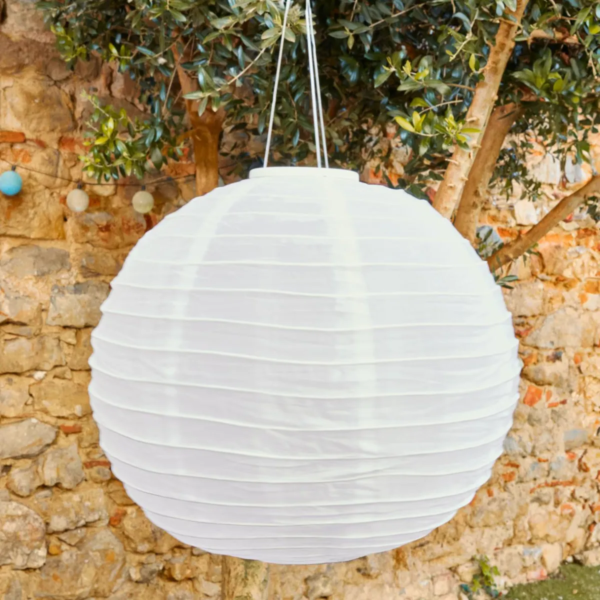 #N/A Suspension de jardin solaire (H35 cm) Lanterne chinoise he Blanc Sale