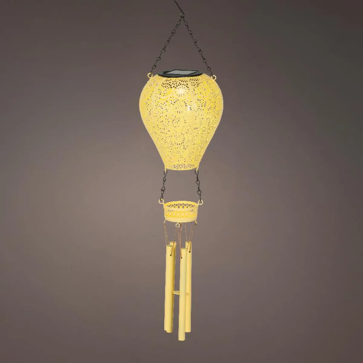 KAEMINGK Suspension de jardin solaire LED (H56 cm) Montgolfière Jaune Discount