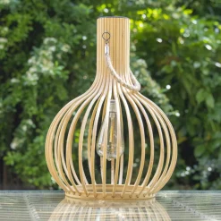 #N/A Suspension de jardin solaire LED (H40 cm) Bambou naturel Beige Outlet