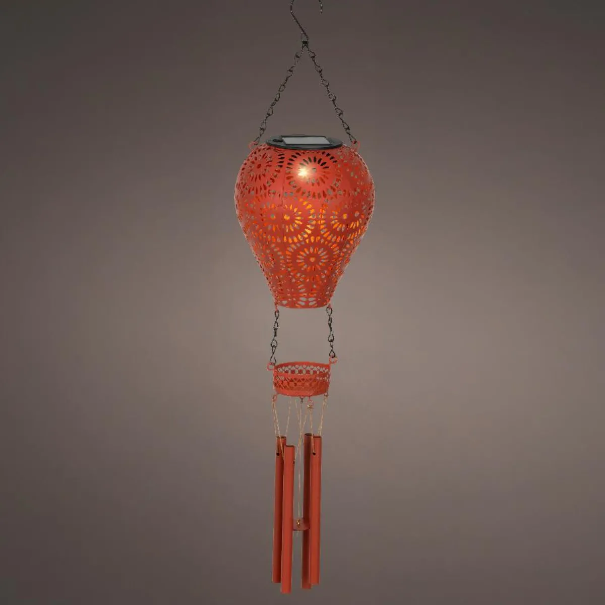 KAEMINGK Suspension de jardin solaire LED (H56 cm) Montgolfière Rouge