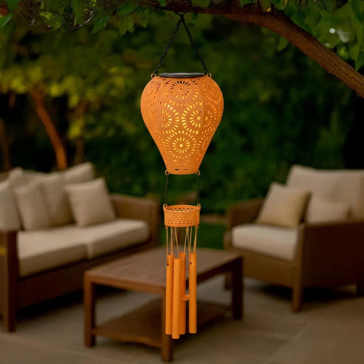 KAEMINGK Suspension de jardin solaire LED (H56 cm) Montgolfière Orange Online