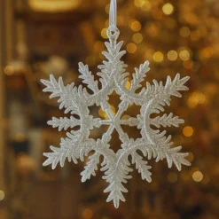KAEMINGK Suspension de Noël (D13 cm) Flocon éclat givré pailleté Perle Discount