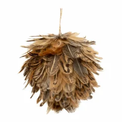 FEERIC LIGHTS Suspension de Noël (D12 cm) Jolies Plumes Marron Clearance