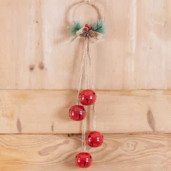 JJA Suspension de Noël déco (H55 cm) Grelots en métal Rouge