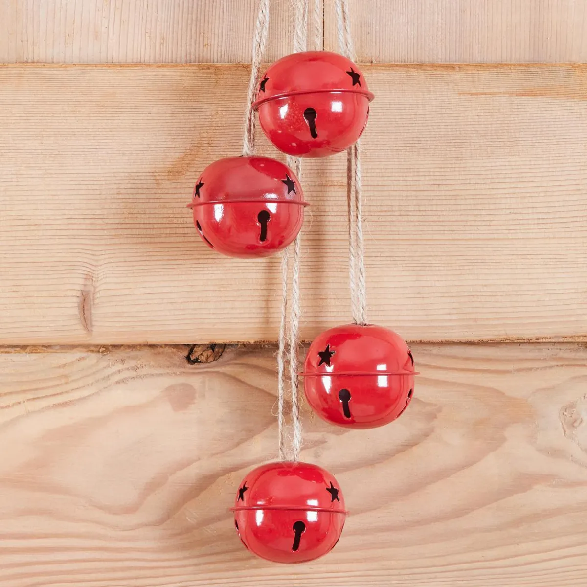 JJA Suspension de Noël déco (H55 cm) Grelots en métal Rouge