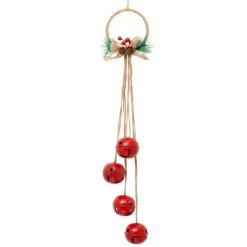 JJA Suspension de Noël déco (H55 cm) Grelots en métal Rouge