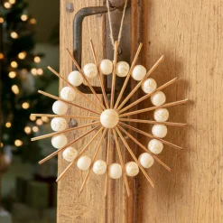 KAEMINGK Suspension de Noël en bois (D20 cm) Sandinave Beige Online