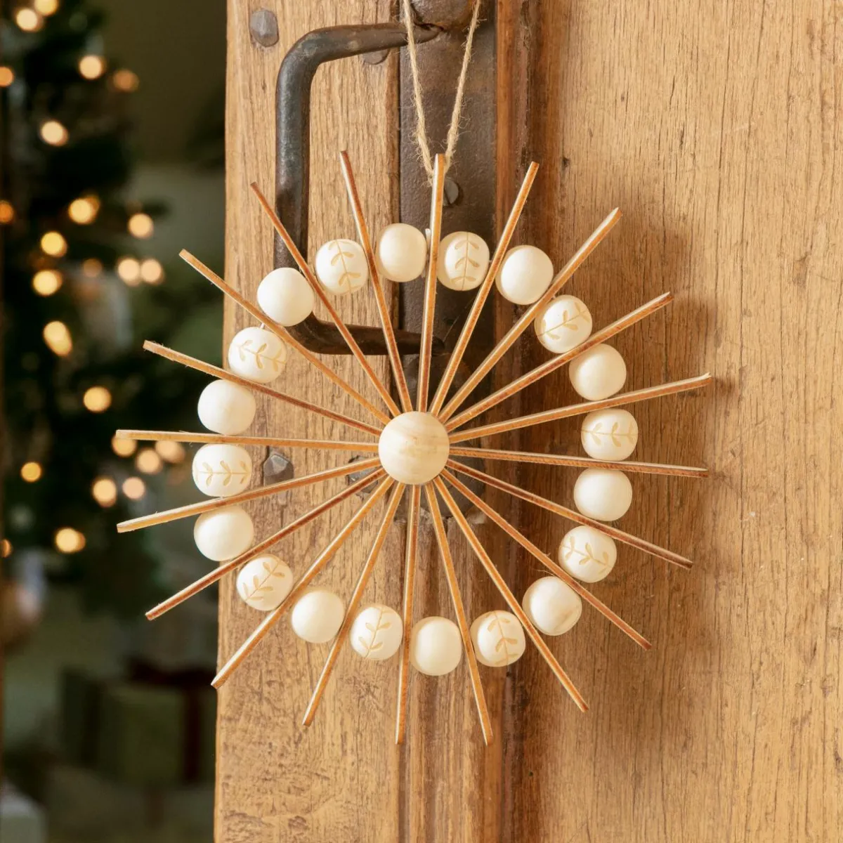 KAEMINGK Suspension de Noël en bois (D20 cm) Sandinave Beige Online