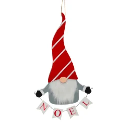 JJA Suspension de Noël en bois (H32 cm) Lutin joyeux Noël en Gris Online