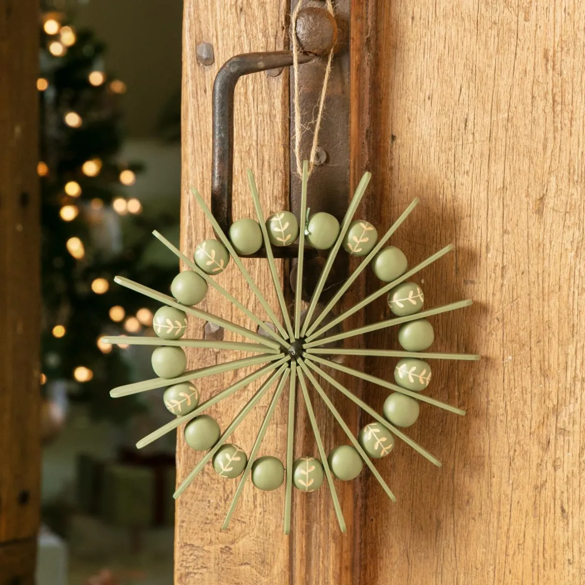 KAEMINGK Suspension de Noël en bois (D20 cm) Scandinave Vert Outlet
