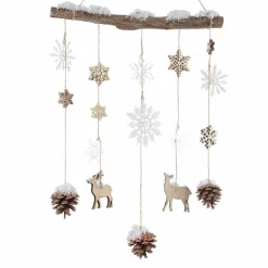 KAEMINGK Suspension de Noël en bois (H75 cm) Floconet enneigé Naturel Clearance