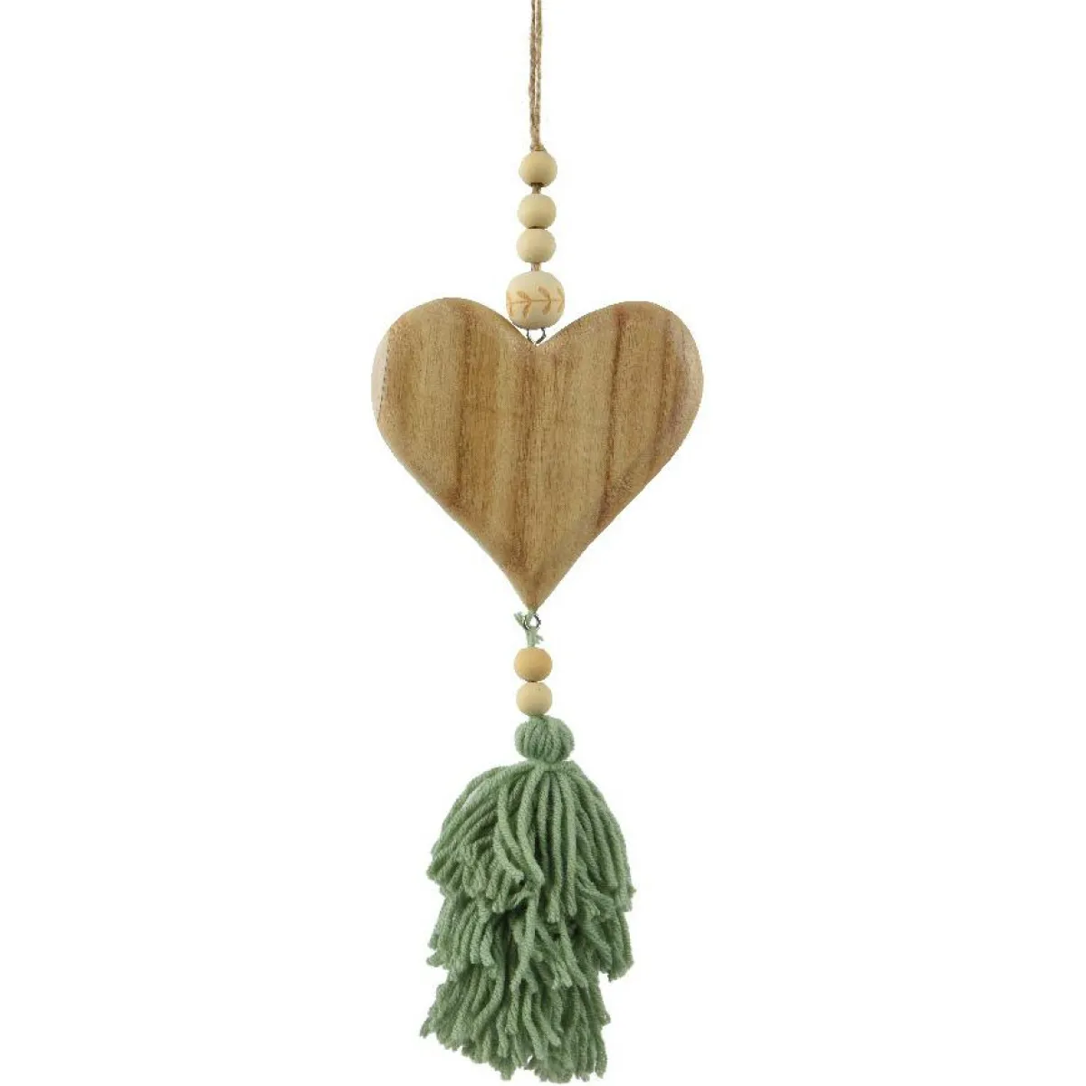 KAEMINGK Suspension de Noël en bois (H25 cm) Coeur en bois matcha Vert Clearance