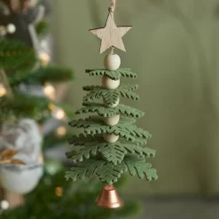 KAEMINGK Suspension de Noël en feutrine (H17 cm) Sapin enchanté sapin Vert