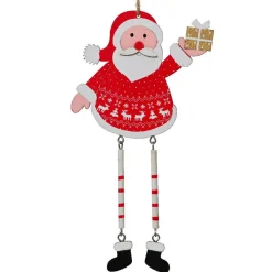 KAEMINGK Suspension de Noël en feutrine (H20 cm) Papa Santa Rouge Outlet