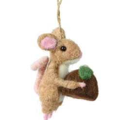 KAEMINGK Suspension de Noël en laine (H9 cm) Souriceau Naturel Online