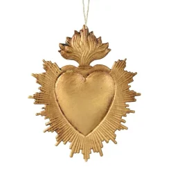 KAEMINGK Suspension de Noël en metal (H14 cm) Coeur Exvoto Dé Or Discount