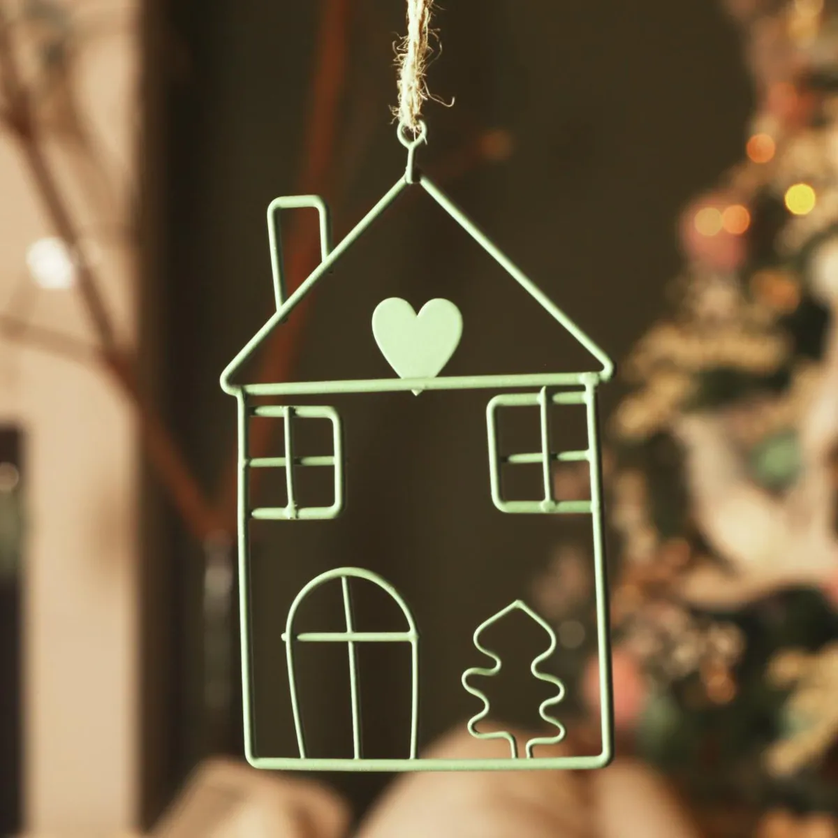 KAEMINGK Suspension de Noël en métal (H13 cm) Maison d'hiver clair Vert Online