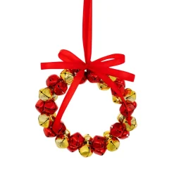 JJA Suspension de Noël en métal (D10,5 cm) Grelots Rouge Discount