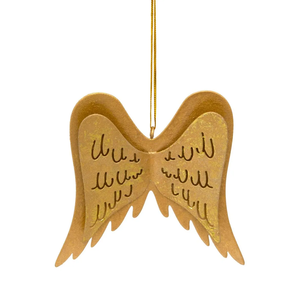 JJA Suspension de Noël en métal (H11 cm) Ailes d'ange Or Best