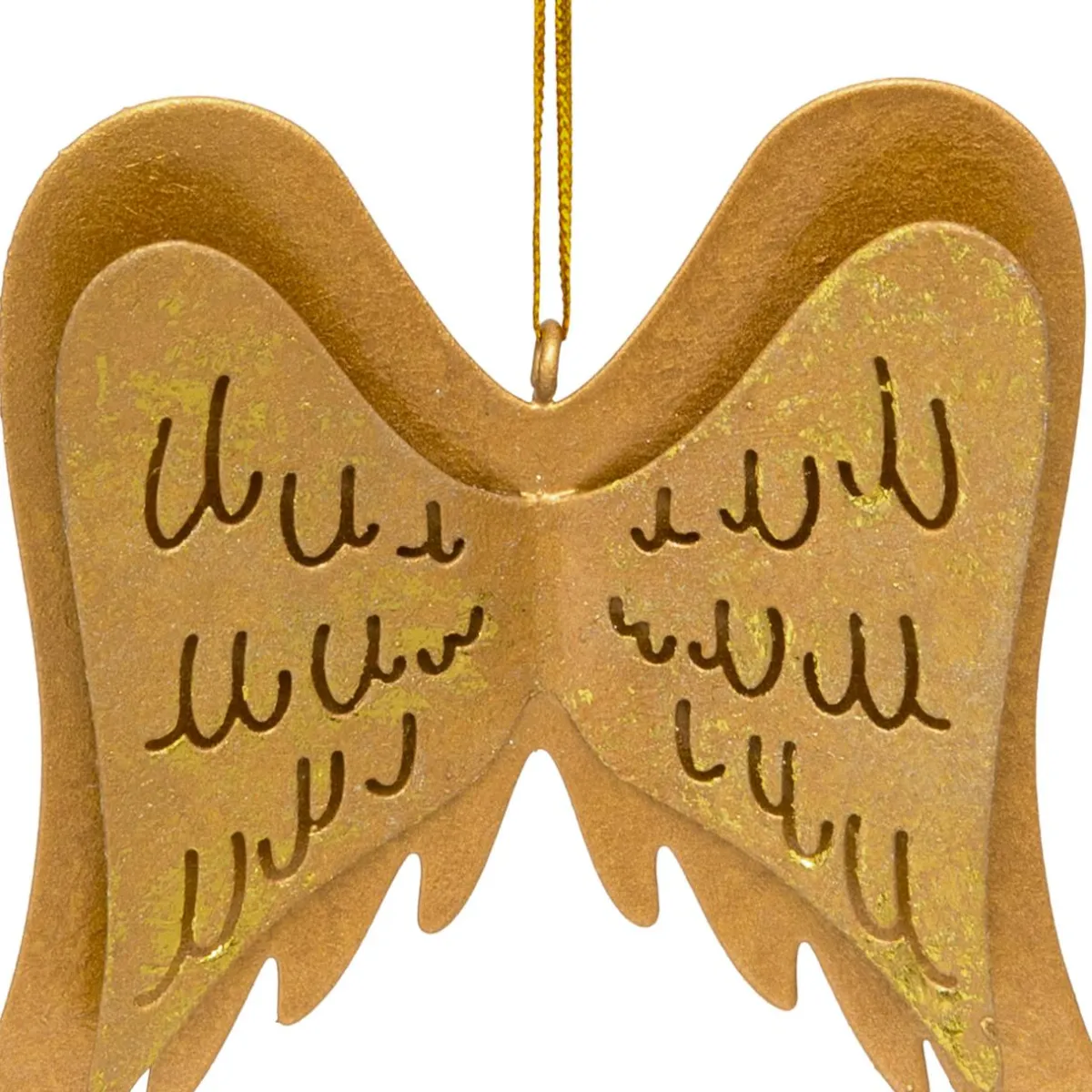 JJA Suspension de Noël en métal (H11 cm) Ailes d'ange Or Best