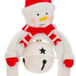 JJA Suspension de Noël en métal (H10 cm) Cloche et bonhomme de neige Blanc Online