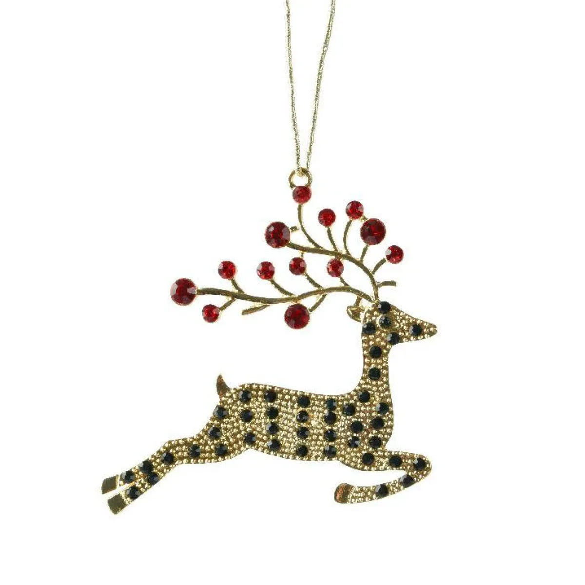 KAEMINGK Suspension de Noël en métal (H9 cm) Renne et strass Dé Or Clearance