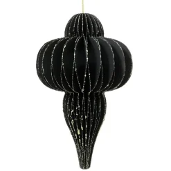 KAEMINGK Suspension de Noël en papier (H20 cm) fermeture Magnétique Noir
