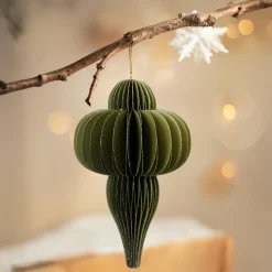 KAEMINGK Suspension de Noël en papier (H20 cm) fermeture Magnétique Vert romarin Sale