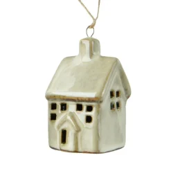 KAEMINGK Suspension de Noël en porcelaine (H7 cm) Maison douce Beige Sale
