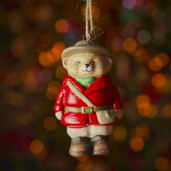 KAEMINGK Suspension de Noël en terre cuite (H9 cm) Petit Ours Rouge Hot
