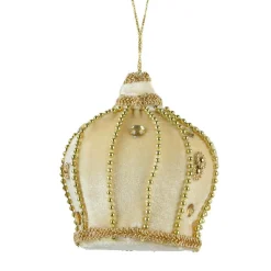 KAEMINGK Suspension de Noël en velours (H10 cm) Couronne Velours Or New