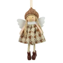 KAEMINGK Suspension de Noël (H13 cm) Ange Isy Marron New