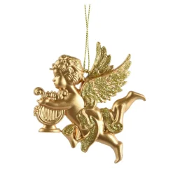 KAEMINGK Suspension de Noël (H9 cm) Ange gardien pailleté Or Sale