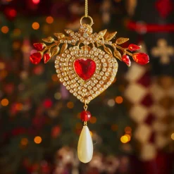 KAEMINGK Suspension de Noël (H12 cm) Bijou précieux Rouge New