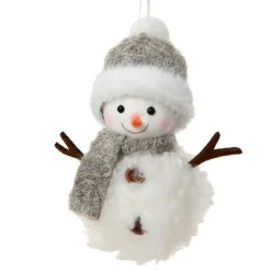 KAEMINGK Suspension de Noël (H13 cm) Bonhomme de neige Glacy Gris New