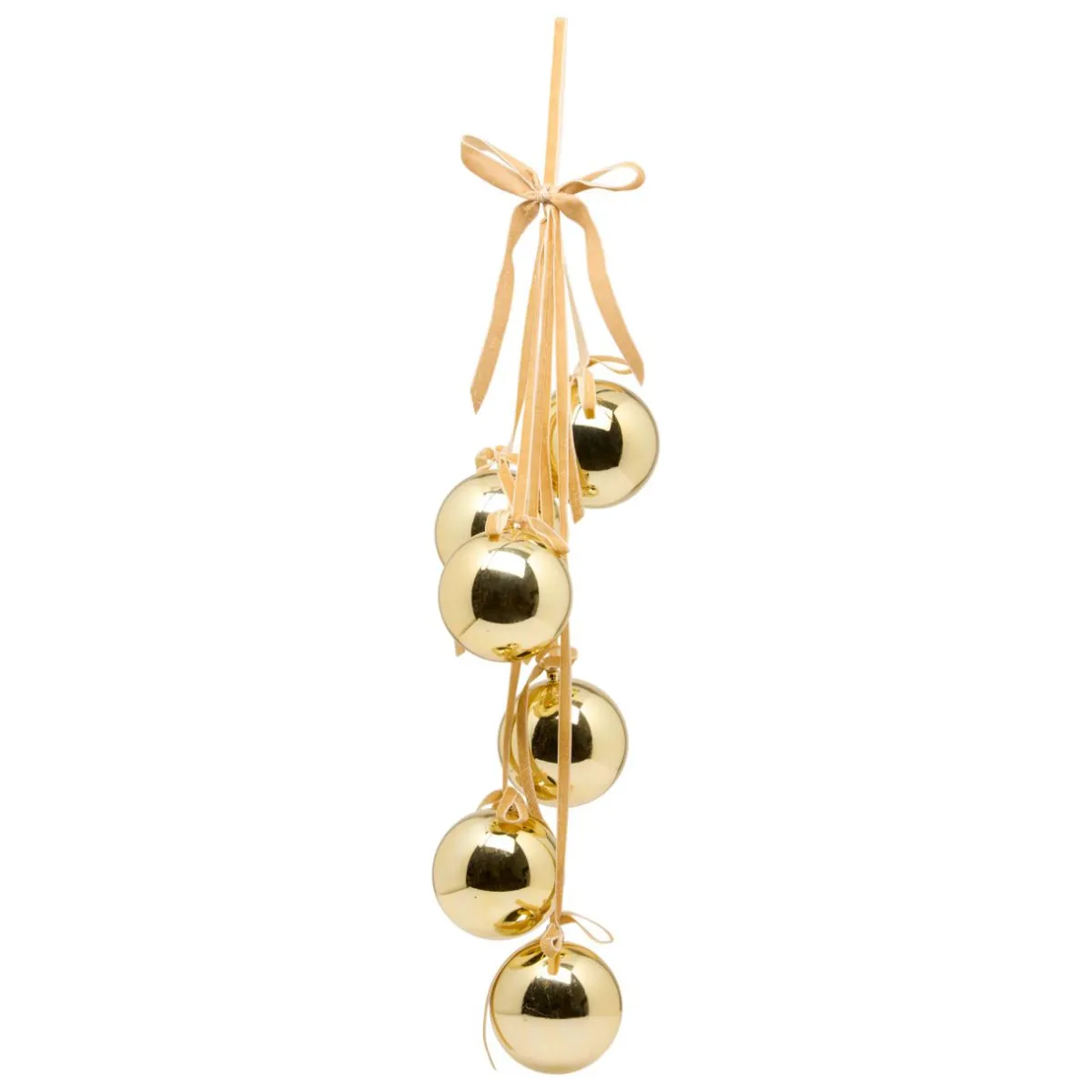 JJA Suspension de Noël (H70 cm) Boules et nœud velours Dé Or Discount
