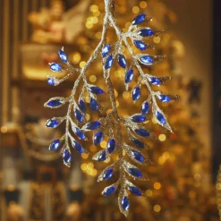 KAEMINGK Suspension de Noël (H24 cm) Branche diamant Bleu nuit New