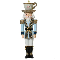 KAEMINGK Suspension de Noël (H12 cm) Casse-noisette Tea time et blanc Bleu Sale