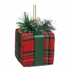 FEERIC LIGHTS Suspension de Noël (H12 cm) Cadeau tartan et rouge Vert Discount
