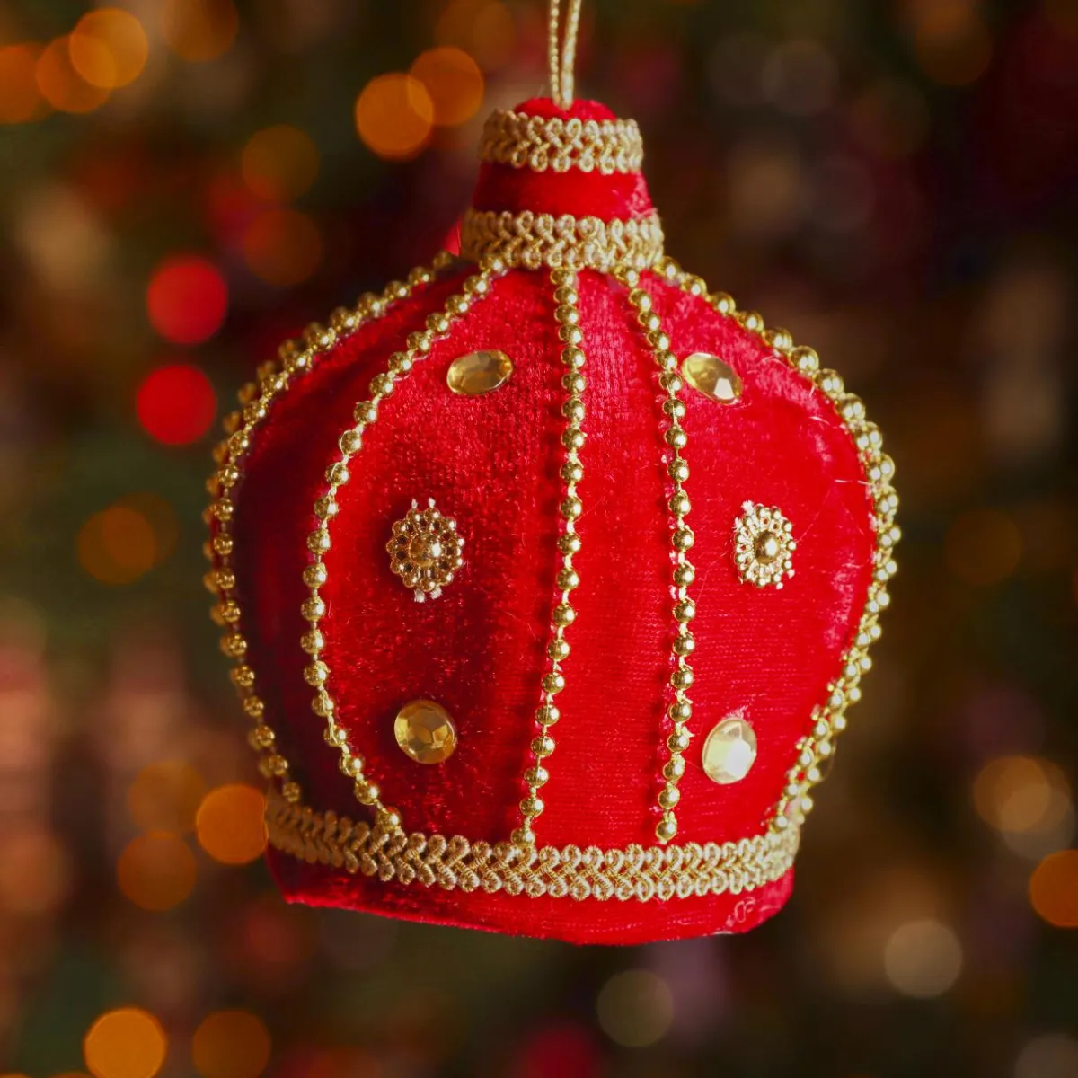 KAEMINGK Suspension de Noël (H10 cm) Couronne velours Rouge New