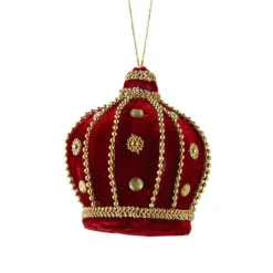 KAEMINGK Suspension de Noël (H10 cm) Couronne velours Rouge New