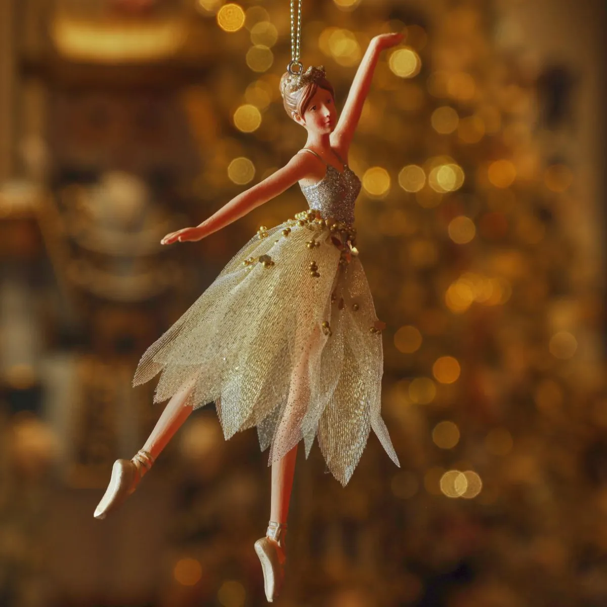KAEMINGK Suspension de Noël (H16 cm) Fée danseuse Or