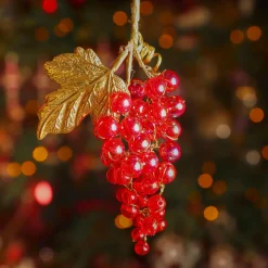 KAEMINGK Suspension de Noël (H11 cm) Grappe givré et or Rouge Hot