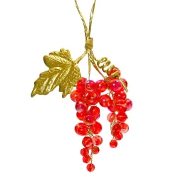 KAEMINGK Suspension de Noël (H11 cm) Grappe givré et or Rouge Hot