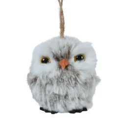 KAEMINGK Suspension de Noël (H6 cm) Hibou d'hiver Fourrure e Gris