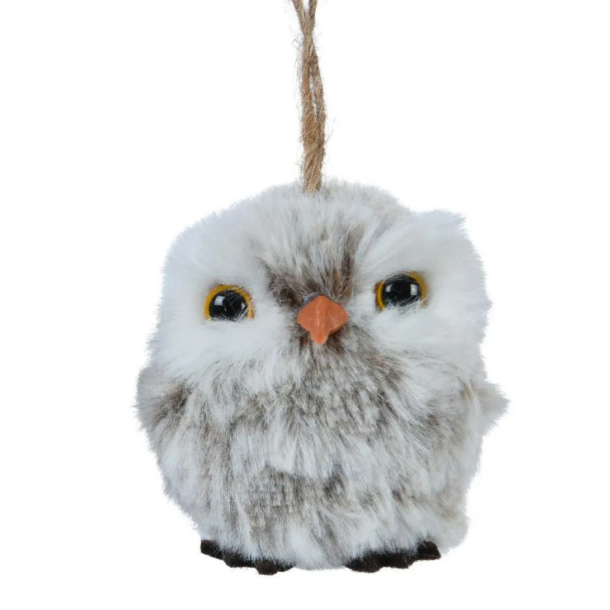 KAEMINGK Suspension de Noël (H6 cm) Hibou d'hiver Fourrure e Gris